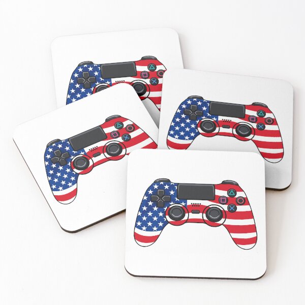 Artikelvorschau, Gamecontroller mit amerikanischer Flagge | Patriotischer Gamer entworfen und verkauft von Marshallamoakohene.
