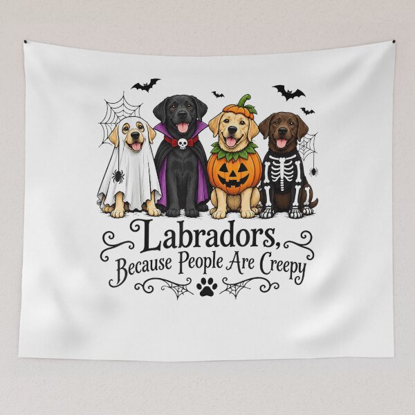 Item preview, Labradors Because People are Creepy Halloween Dogs Costume designed and sold by alice12S56.
