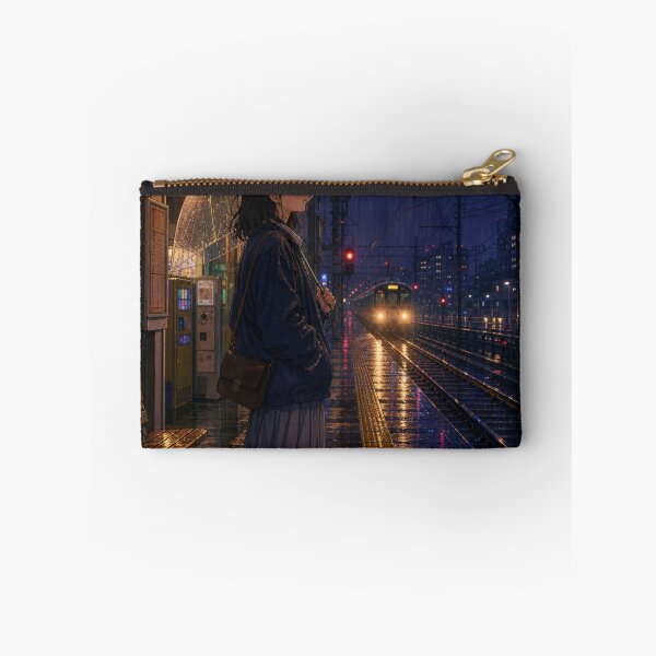 Item preview, Rainy Night Train Station Anime Girl designed and sold by vekotpu.