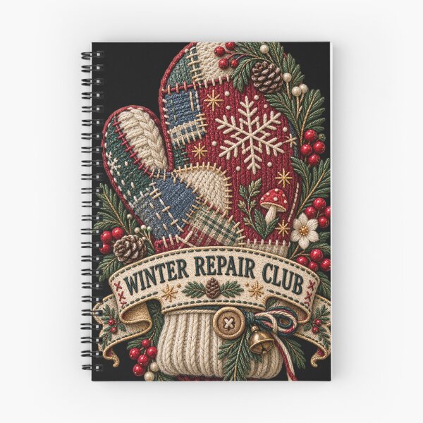Item preview, Winter Repair Club Embroidered Mitten – Patchwork Visible Mending Art designed and sold by Emoji Emblems.