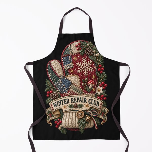 Item preview, Winter Repair Club Embroidered Mitten – Patchwork Visible Mending Art designed and sold by Emoji Emblems.
