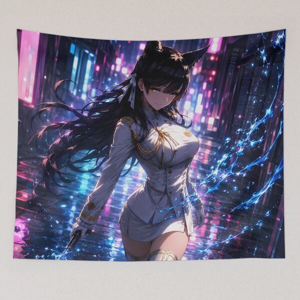 Item preview, Atago Azur Lane Neon Rain Water Magic designed and sold by SolenneAzur.