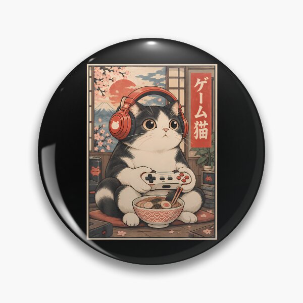 Item preview, Gaming Cat Japanese Art designed and sold by darriahad.