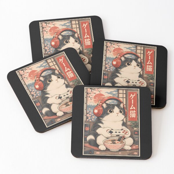 Item preview, Gaming Cat Japanese Art designed and sold by darriahad.