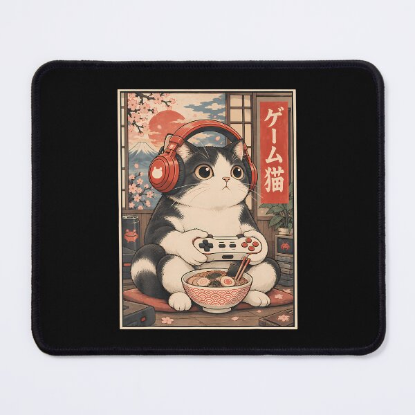 Item preview, Gaming Cat Japanese Art designed and sold by darriahad.