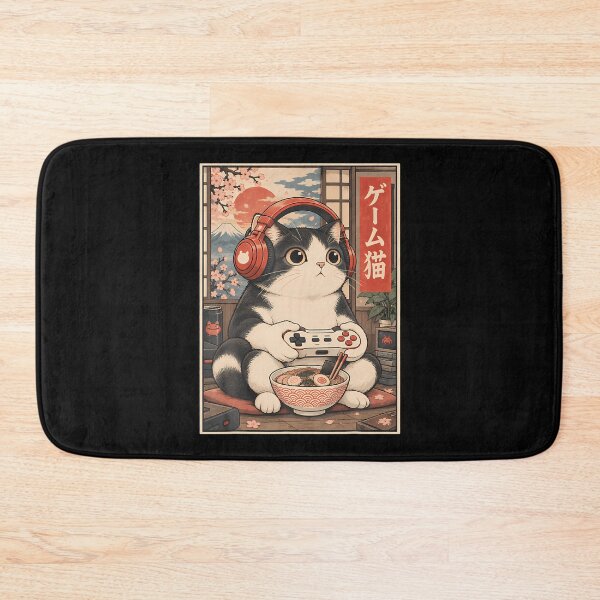 Item preview, Gaming Cat Japanese Art designed and sold by darriahad.