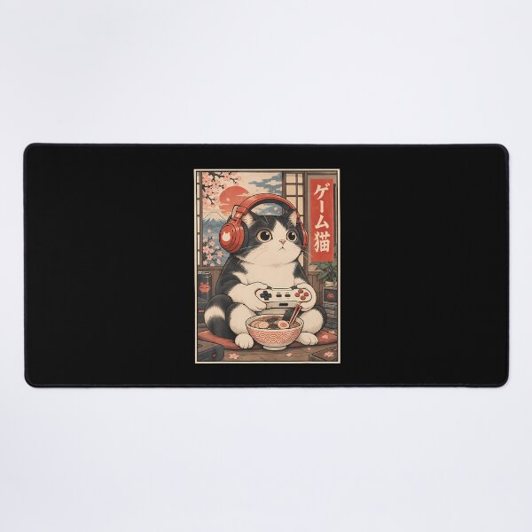 Item preview, Gaming Cat Japanese Art designed and sold by darriahad.