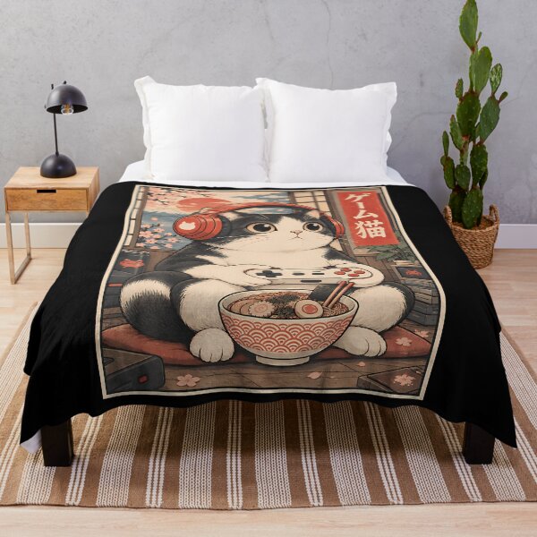 Item preview, Gaming Cat Japanese Art designed and sold by darriahad.