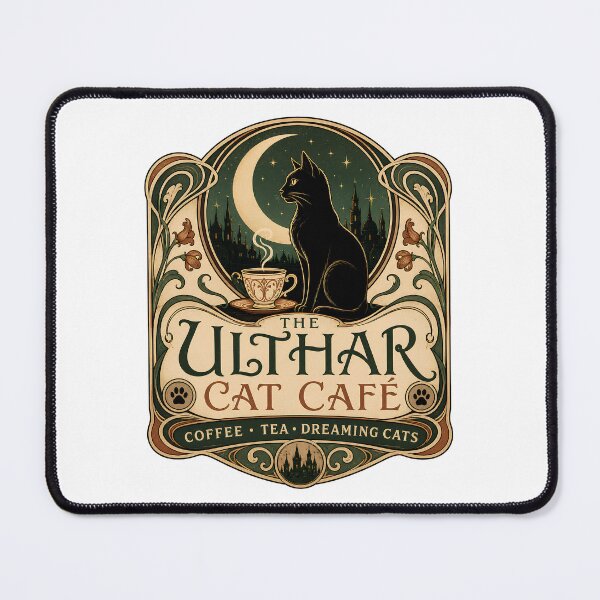Item preview, The Ulthar Cat Café | Lovecraft Cats of Ulthar Dreamlands Vintage Art Nouveau designed and sold by Extravanganzza.