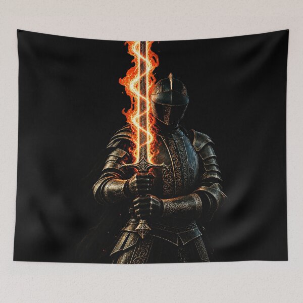 Item preview, Black Knight with Flaming Sword designed and sold by Michael J Design.