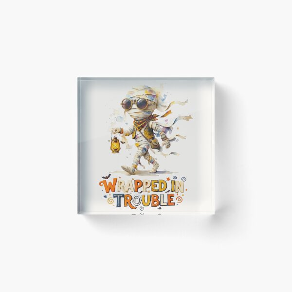 Item preview, Wrapped In Trouble - Cute Mummy Halloween 3D Papercut Art designed and sold by MT-Hub | Art for Every Soul.