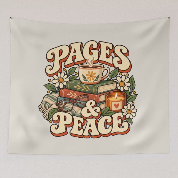 Item preview, Pages and Peace Cozy Reading Design designed and sold by Mostafa Studio.