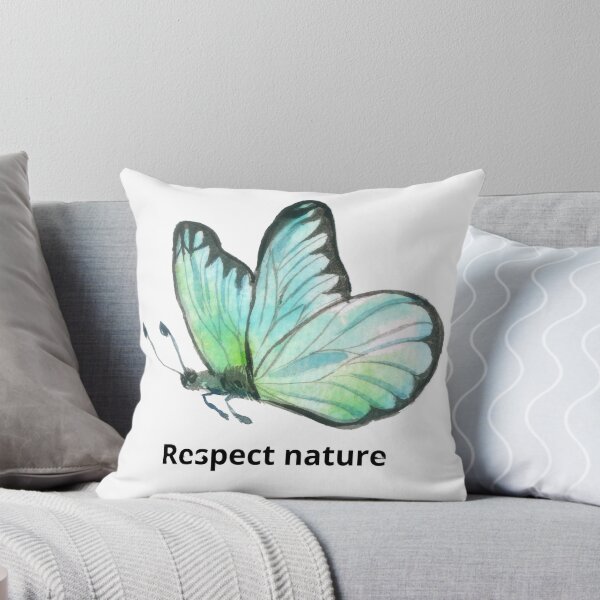 Item preview, Respect Nature Cute Watercolor Butterfly Eco Design designed and sold by Jani045.