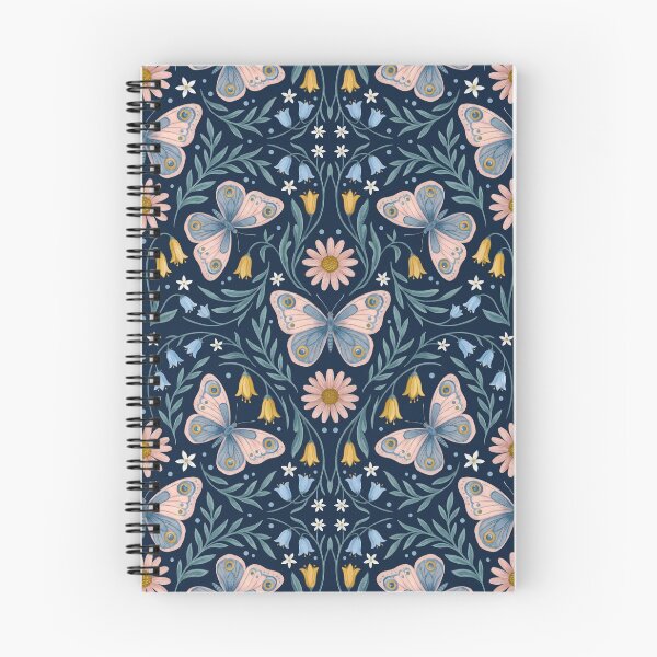 Item preview, Navy Vintage Art Nouveau Butterfly Floral designed and sold by arteresting-art.