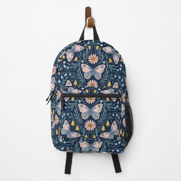 Item preview, Navy Vintage Art Nouveau Butterfly Floral designed and sold by arteresting-art.