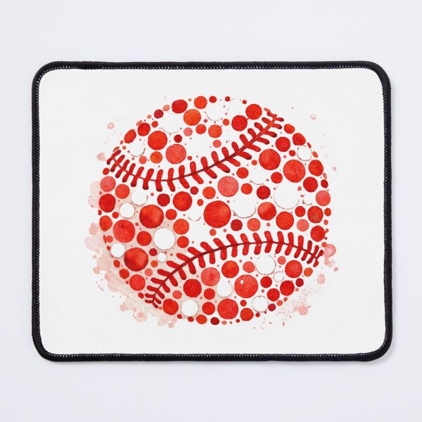 Item preview, Watercolor Red Polka Dot Baseball Graphic Art designed and sold by Vision Crafted.