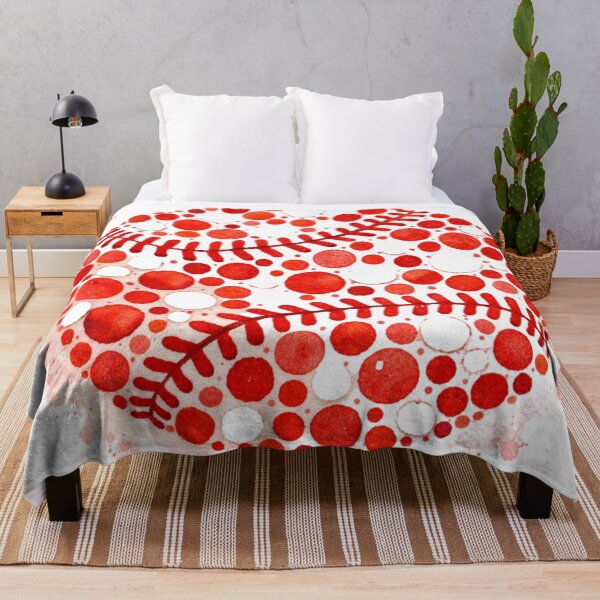 Item preview, Watercolor Red Polka Dot Baseball Graphic Art designed and sold by Vision Crafted.