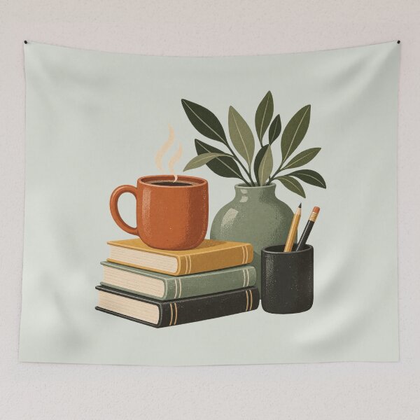Item preview, Cozy Reading Corner Vintage Study Aesthetic designed and sold by Mostafa Studio.