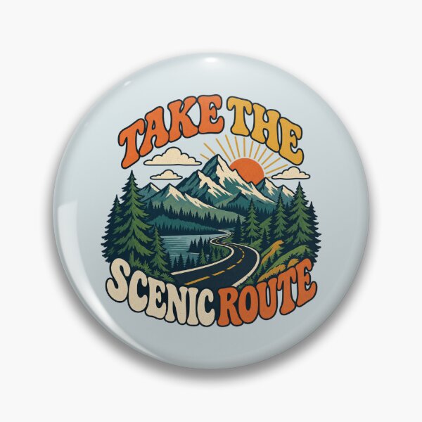 Item preview, Take the Scenic Route Retro Mountain Road designed and sold by Mostafa Studio.