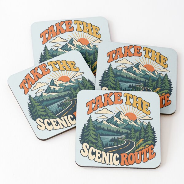 Item preview, Take the Scenic Route Retro Mountain Road designed and sold by Mostafa Studio.