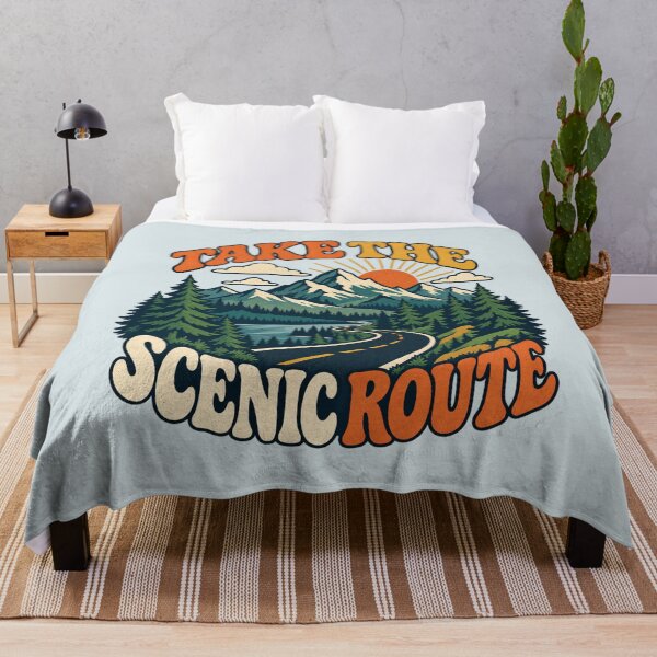 Item preview, Take the Scenic Route Retro Mountain Road designed and sold by Mostafa Studio.