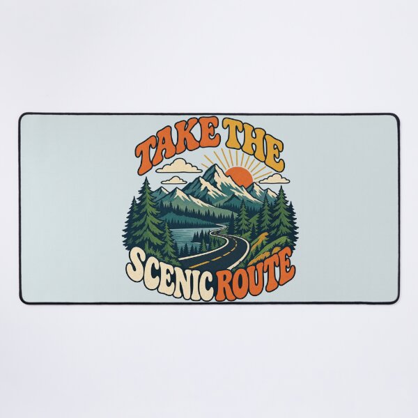 Item preview, Take the Scenic Route Retro Mountain Road designed and sold by Mostafa Studio.