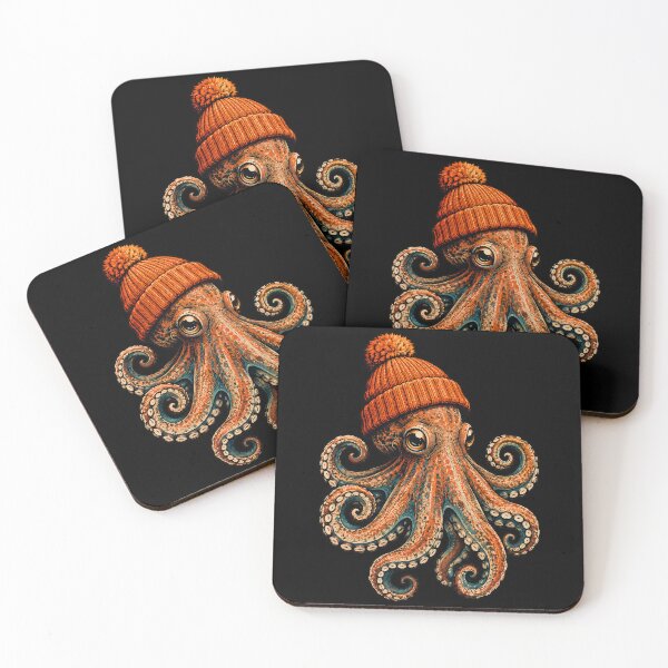 Item preview, Retro Beanie Octopus designed and sold by Funny Vintage Stickers And T-Shirts.