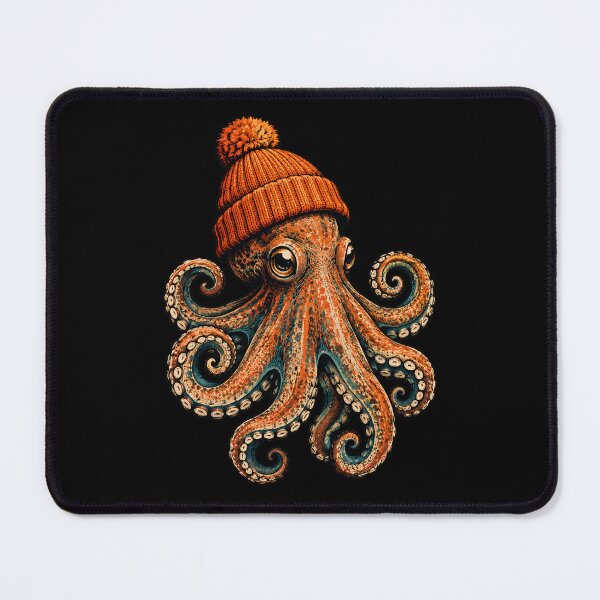 Item preview, Retro Beanie Octopus designed and sold by Funny Vintage Stickers And T-Shirts.