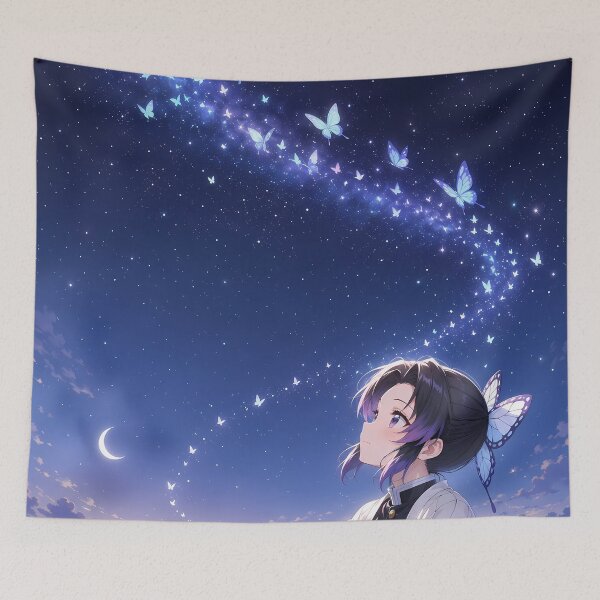 Item preview, Shinobu Kocho Demon Slayer Starry Butterfly Mountain designed and sold by SolenneAzur.