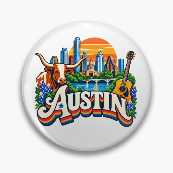 Item preview, Austin, Texas - Skyline, Longhorn & Guitar designed and sold by Myra365Art.