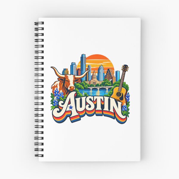 Item preview, Austin, Texas - Skyline, Longhorn & Guitar designed and sold by Myra365Art.