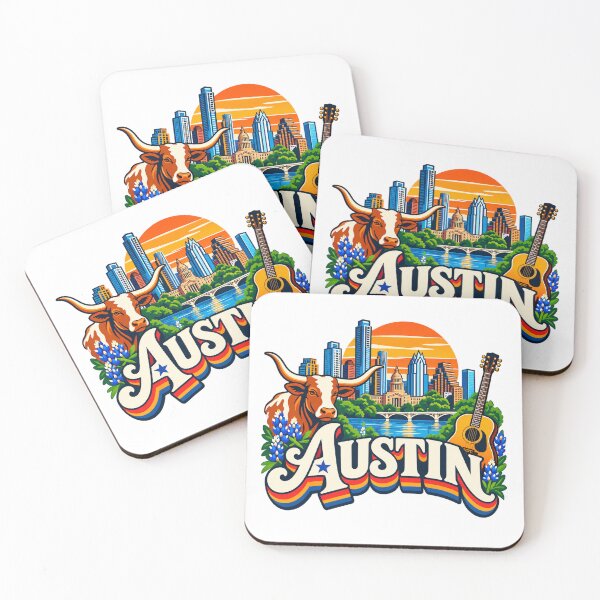 Item preview, Austin, Texas - Skyline, Longhorn & Guitar designed and sold by Myra365Art.