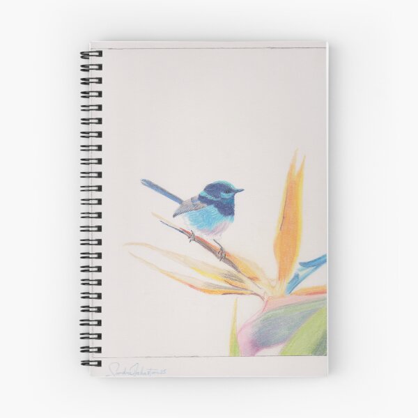 Item preview, Blue wren on Bird of Paradise flower designed and sold by SandraAnimalArt.