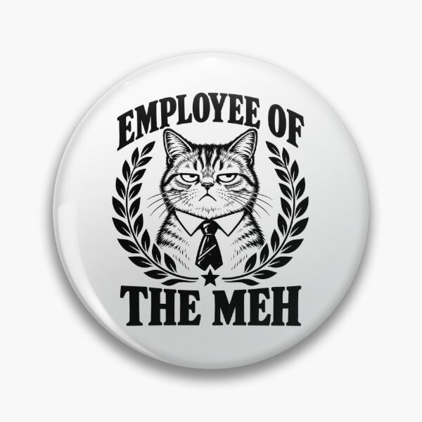 Item preview, Employee of the Meh – Unimpressed Office Cat designed and sold by MotionBanana Art.