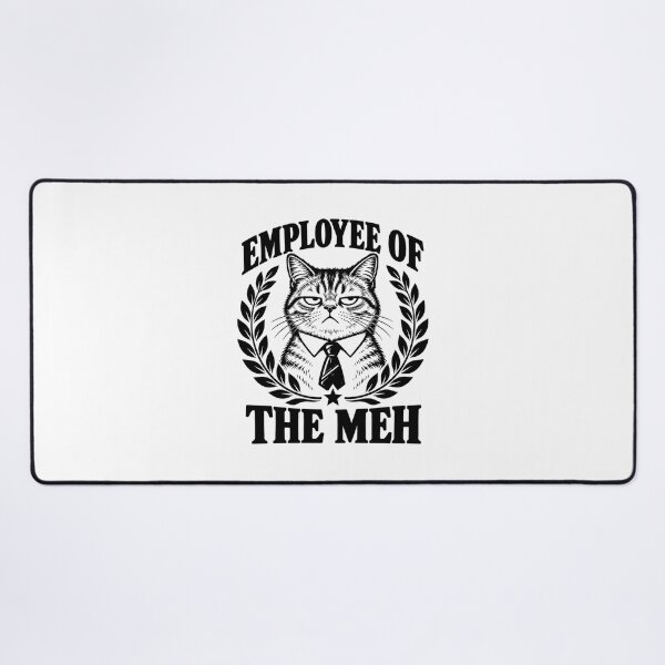 Item preview, Employee of the Meh – Unimpressed Office Cat designed and sold by MotionBanana Art.
