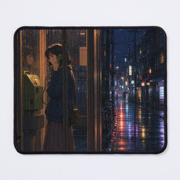 Item preview, Rainy Night Phone Booth Anime Girl designed and sold by vekotpu.