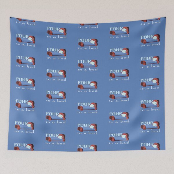 Item preview, Four In A Bed TWIN (on Blue) designed and sold by PawsitiveMum3.