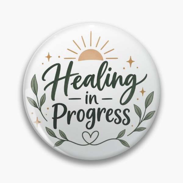 Item preview, Healing in Progress Mental Health Self Care Inspirational Quote Design designed and sold by Sanika arts .