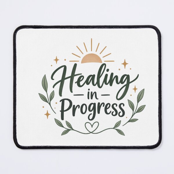 Item preview, Healing in Progress Mental Health Self Care Inspirational Quote Design designed and sold by Sanika arts .