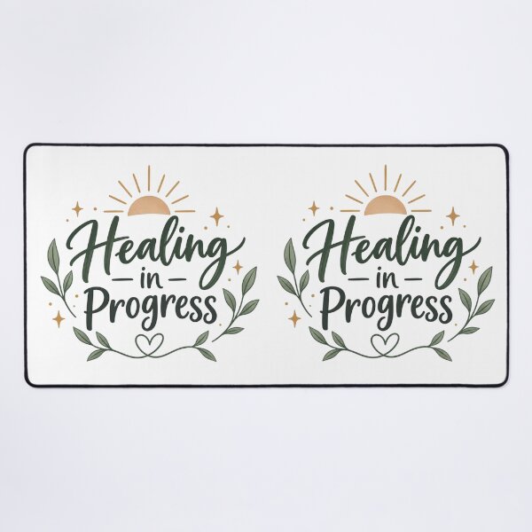 Item preview, Healing in Progress Mental Health Self Care Inspirational Quote Design designed and sold by Sanika arts .