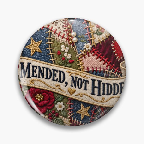 Item preview, Mended Not Hidden Patchwork Heart – Embroidered Visible Mending Art designed and sold by Emoji Emblems.