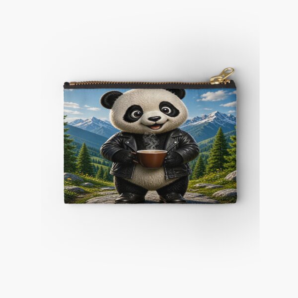 Item preview, Cute Traveler Panda Drinking Hot Coffee designed and sold by Breezes-of-Ida.