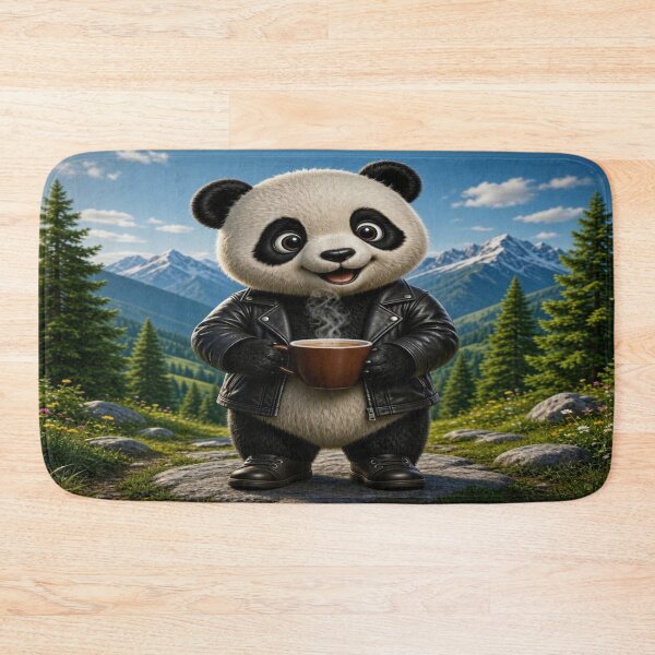 Item preview, Cute Traveler Panda Drinking Hot Coffee designed and sold by Breezes-of-Ida.