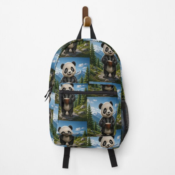 Item preview, Cute Traveler Panda Drinking Hot Coffee designed and sold by Breezes-of-Ida.