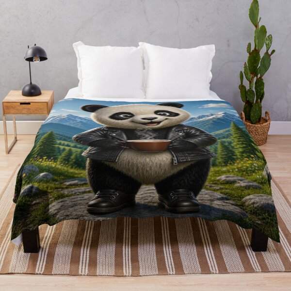 Item preview, Cute Traveler Panda Drinking Hot Coffee designed and sold by Breezes-of-Ida.