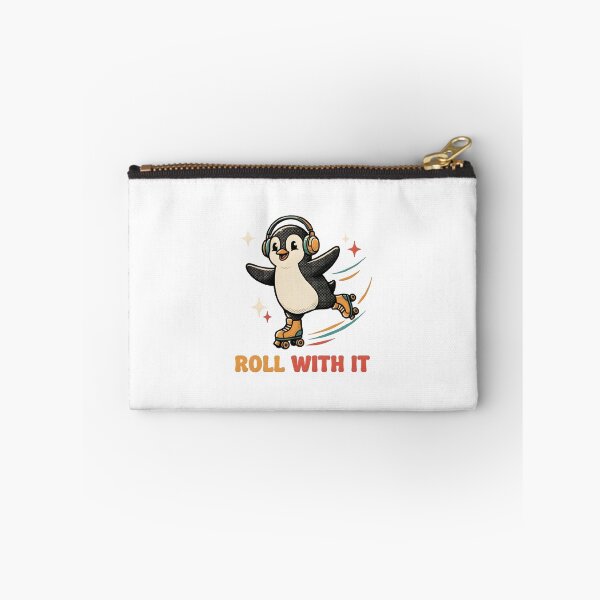 Item preview, Cute Roller Skating Penguin Retro Winter Sports Illustration designed and sold by StickerNestYou.