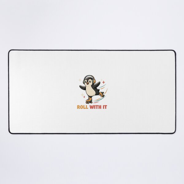 Item preview, Cute Roller Skating Penguin Retro Winter Sports Illustration designed and sold by StickerNestYou.