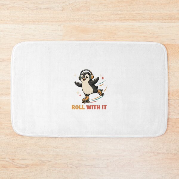 Item preview, Cute Roller Skating Penguin Retro Winter Sports Illustration designed and sold by StickerNestYou.