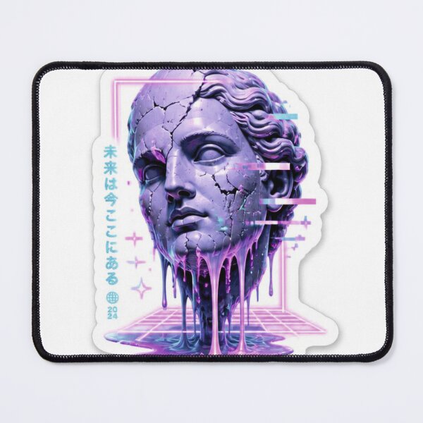 Item preview, Vaporwave Melting Statue Cyber-Goth Sticker designed and sold by UmarCreates.
