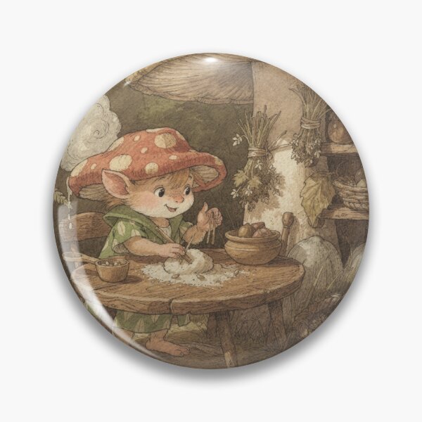 Item preview, Mushroom-Cap Baker Kneading Seed Dough designed and sold by PictorialWhimsy.
